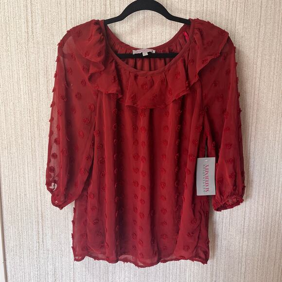 Destination Maternity‎ Burgundy Top Size Small - Picture 1 of 9